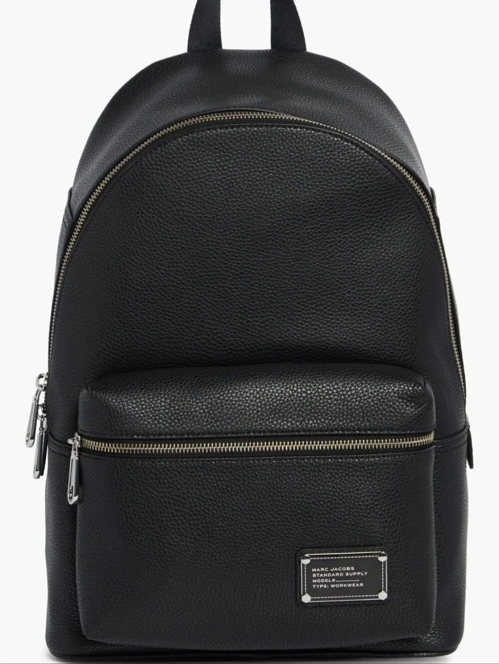 Marc Jacobs Black Pebbled Leather Workwear Backpack